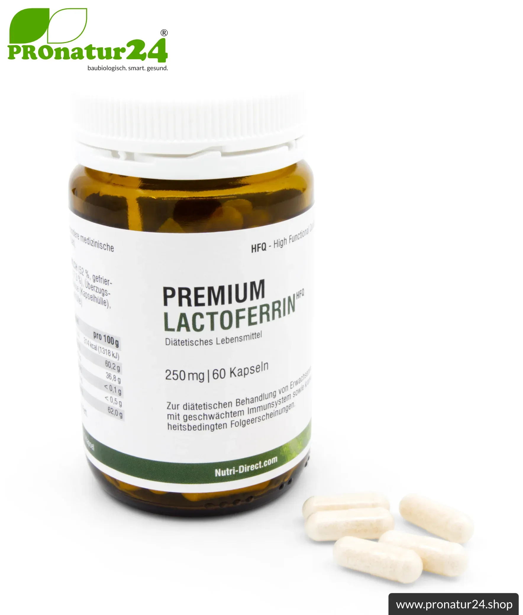 Lactoferrin HFQ Kapseln | 250 mg in höchster Reinheit | Diätetisches Lebensmittel in Premium Qualität – Bild 3