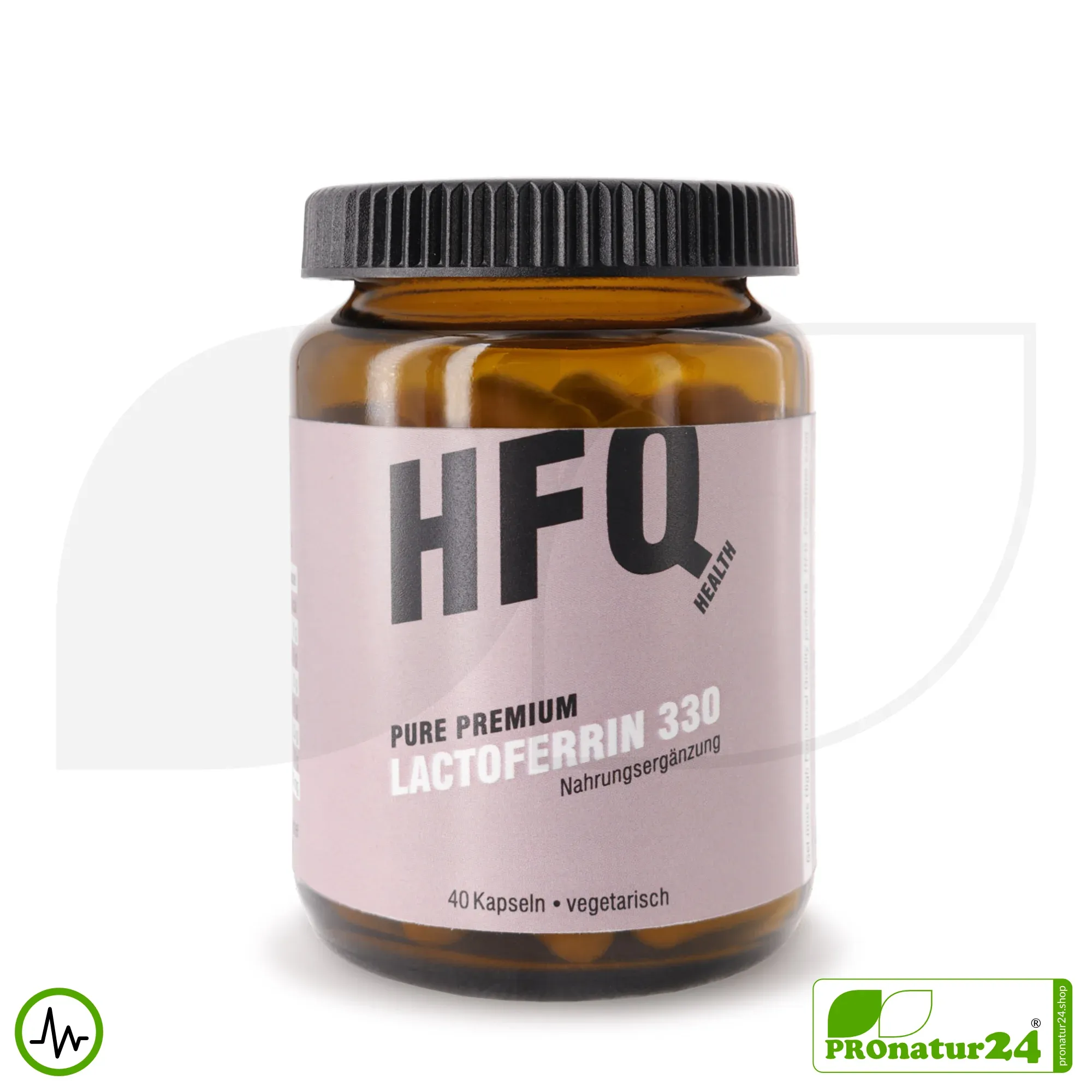 Lactoferrin 330 von HFQ | 40 Kapseln mit jeweils 330 mg in höchster Reinheit | Pure Premium – reines Lactoferrin