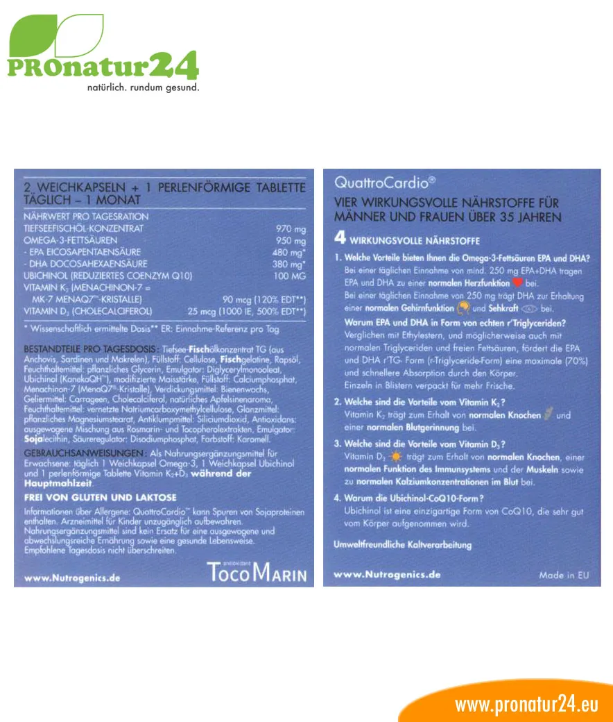 WHC QuattroCardio® (OMEGA-3 Fettsäuren, Vitamin D3, K2 und Q10 Ubichinol) | AKTION – Bild 4