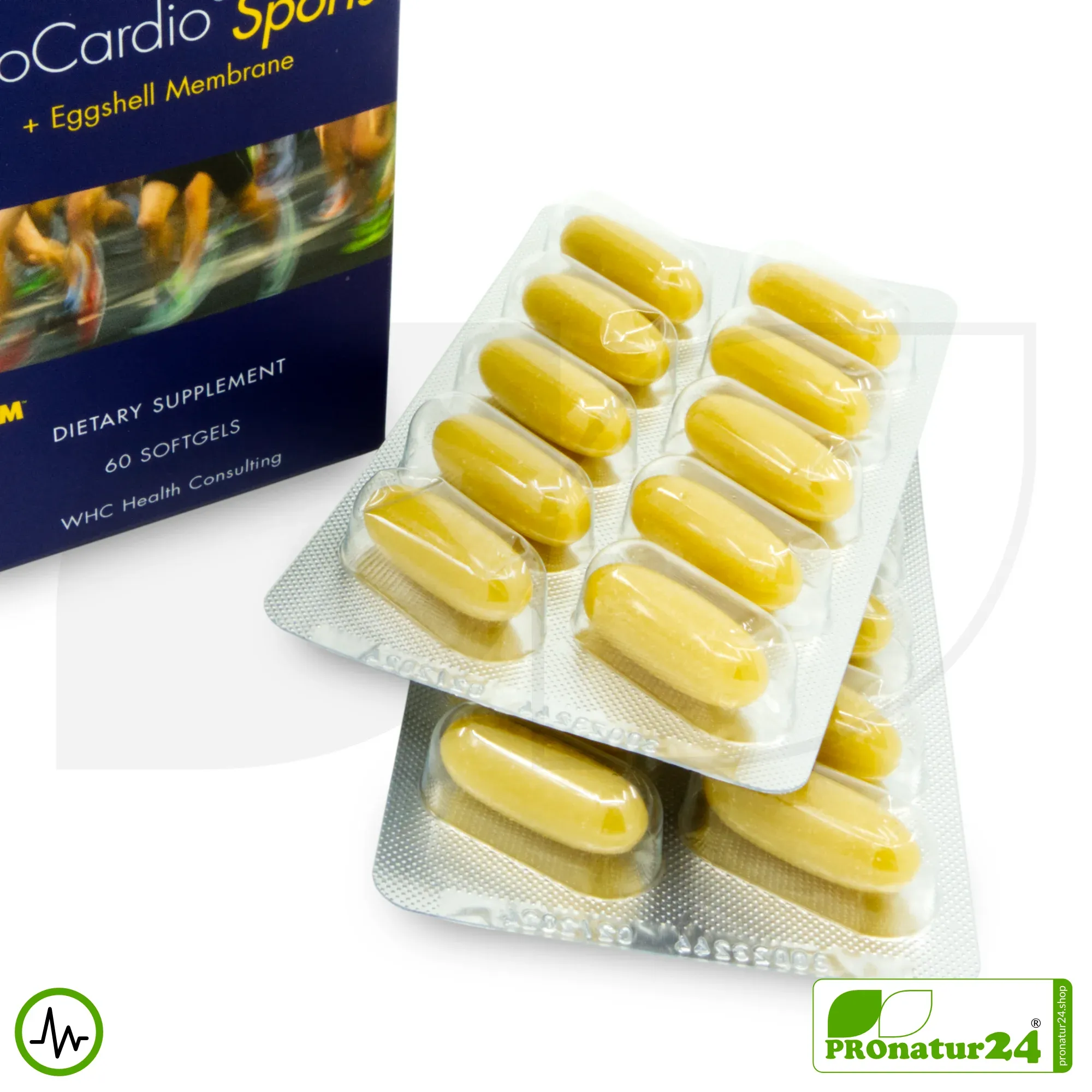 WHC UnoCardio® Sports | Omega-3 Fischöl und Eierschalenmembran in Kombination | ideal bei körperlicher Belastung | 60 Weichkapseln – Bild 6