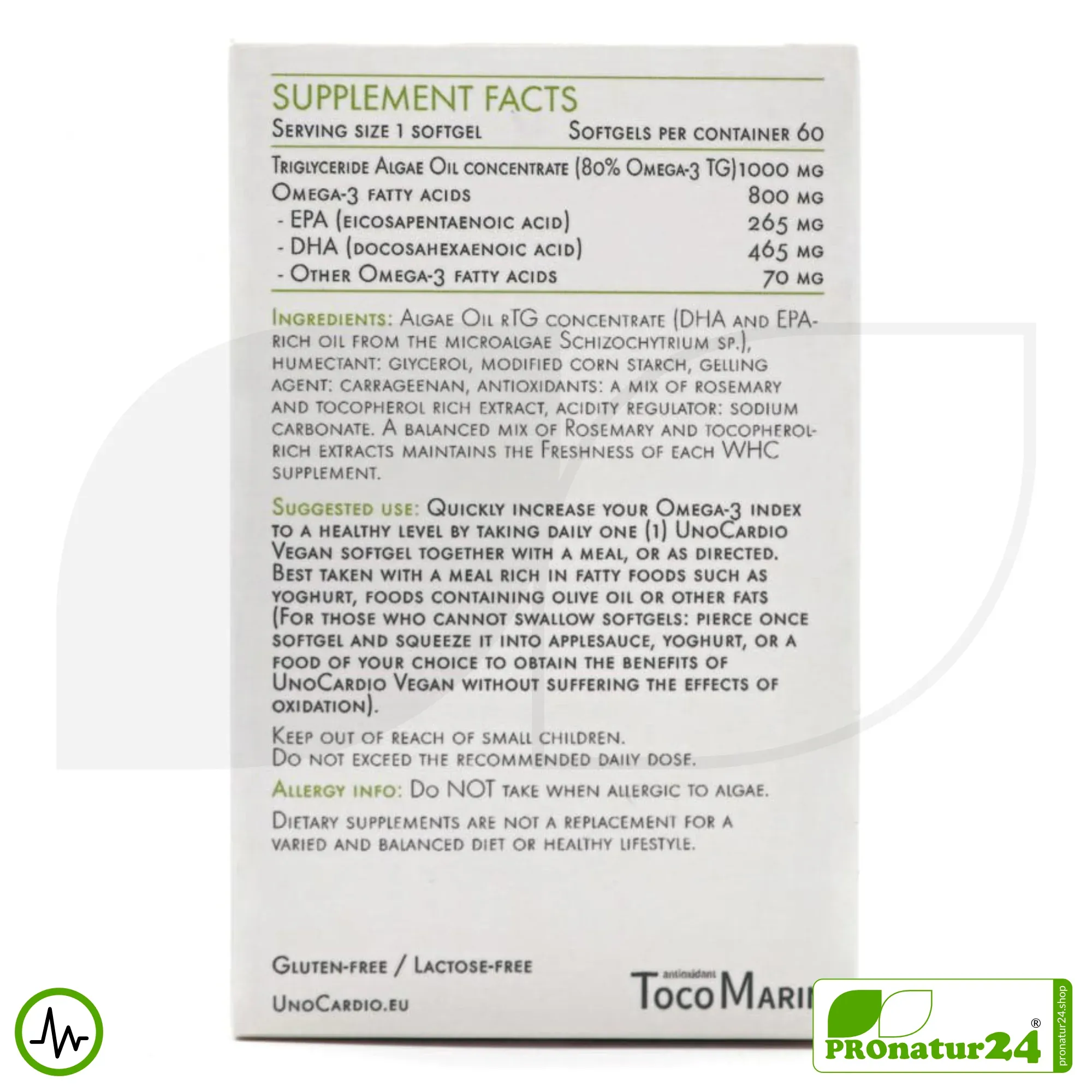 WHC UnoCardio® VEGAN | höchste Konzentration bei veganen Omega-3 Kapseln | OMEGA-3 Fettsäuren | 30 Weichkapseln – Bild 6