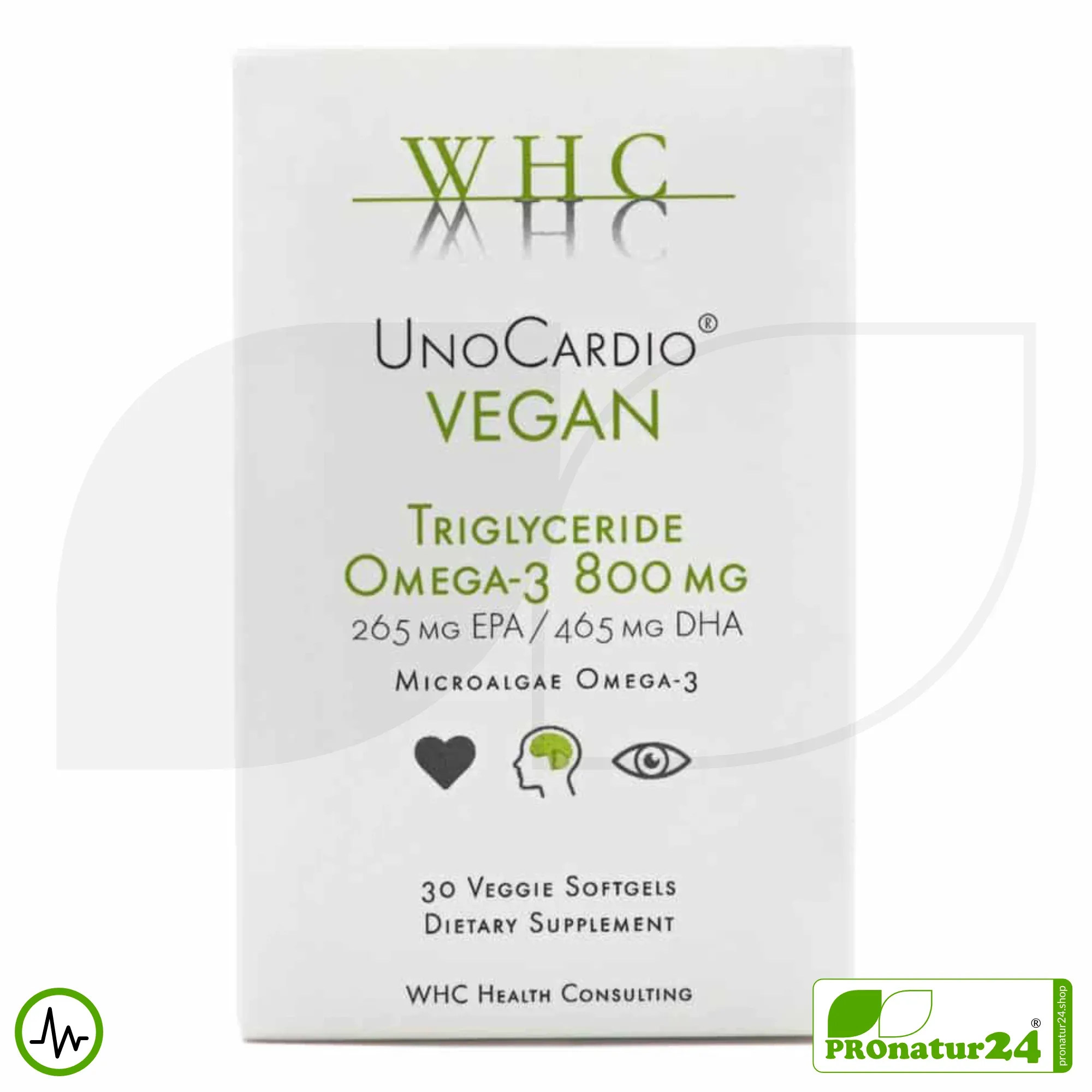 WHC UnoCardio® VEGAN | höchste Konzentration bei veganen Omega-3 Kapseln | OMEGA-3 Fettsäuren | 30 Weichkapseln – Bild 5