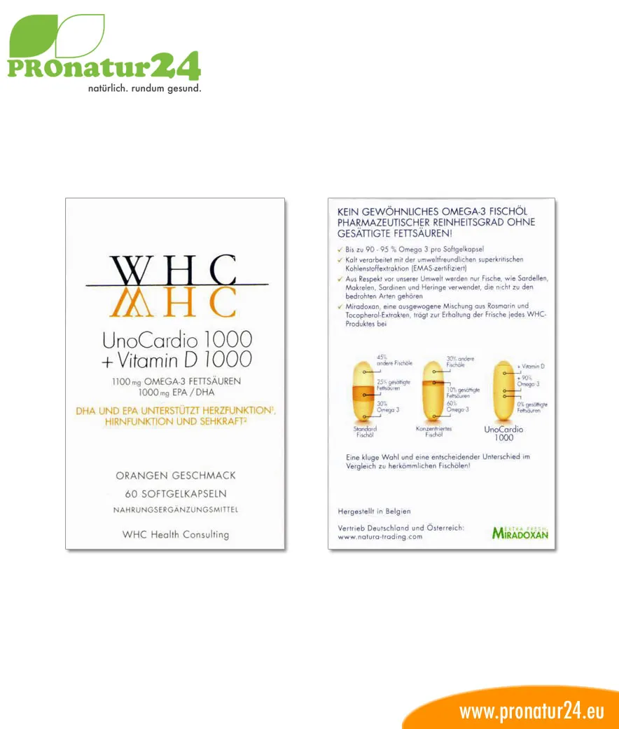 UnoCardio 1000 + Vitamin D 1000 (OMEGA-3 Fettsäuren) – Bild 2